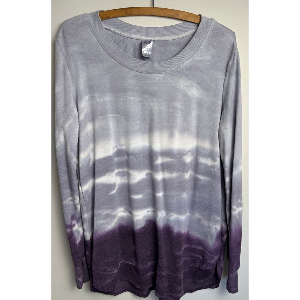 Te Verde Womens Sweatshirt Shirt M Purple Tie Dye Casual Cozy Basic Day Lounge